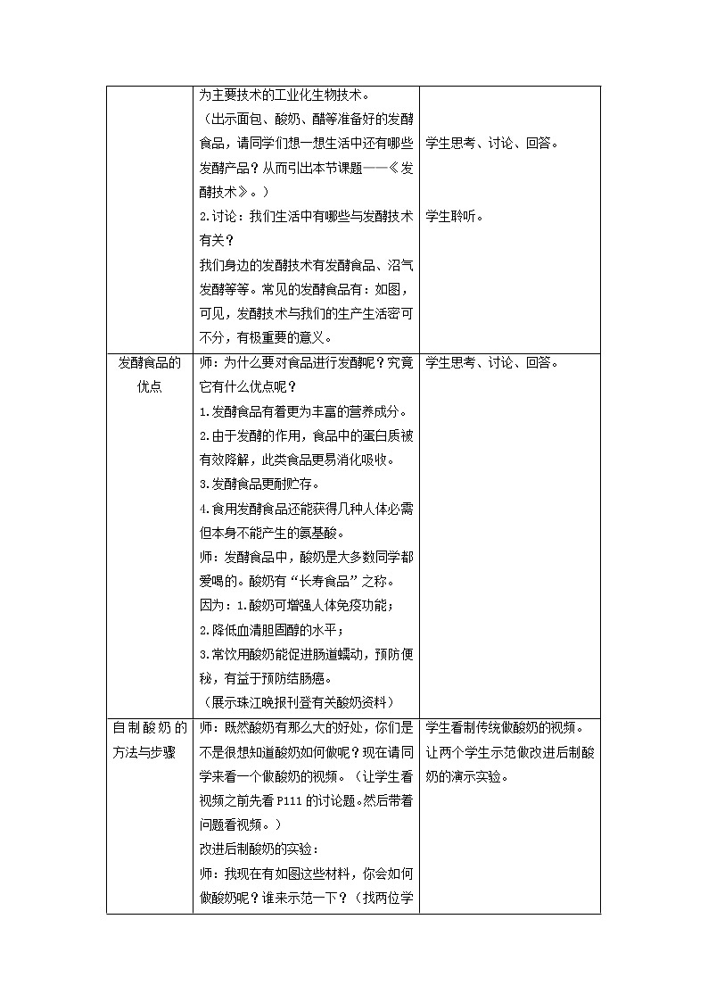 北师大版生物八年级下册 9.25.1 发酵技术(5) 教案第2页