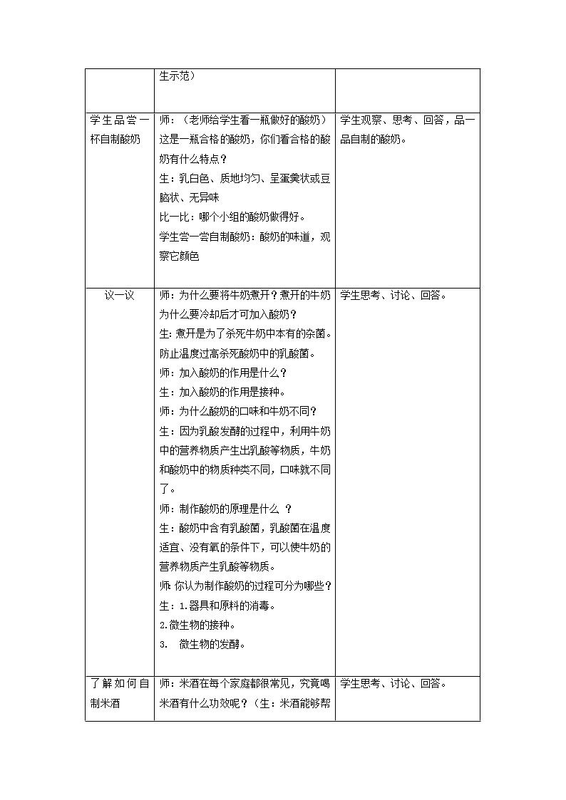 北师大版生物八年级下册 9.25.1 发酵技术(5) 教案第3页