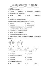 2022年云南省曲靖市罗平县中考一模生物试题(word版含答案)