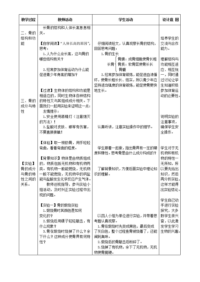 苏教版生物七年级下册 第八章 第三节 人体概述（教案）第2页