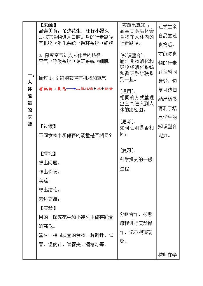 苏教版生物七年级下册 第十章 第五节 人体能量的供给(4)（教案）03