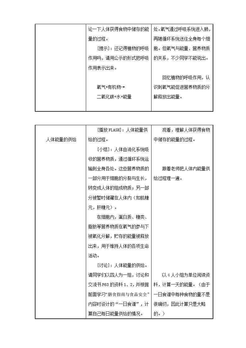 苏教版生物七年级下册 第十章 第五节 人体能量的供给(3)（教案）02