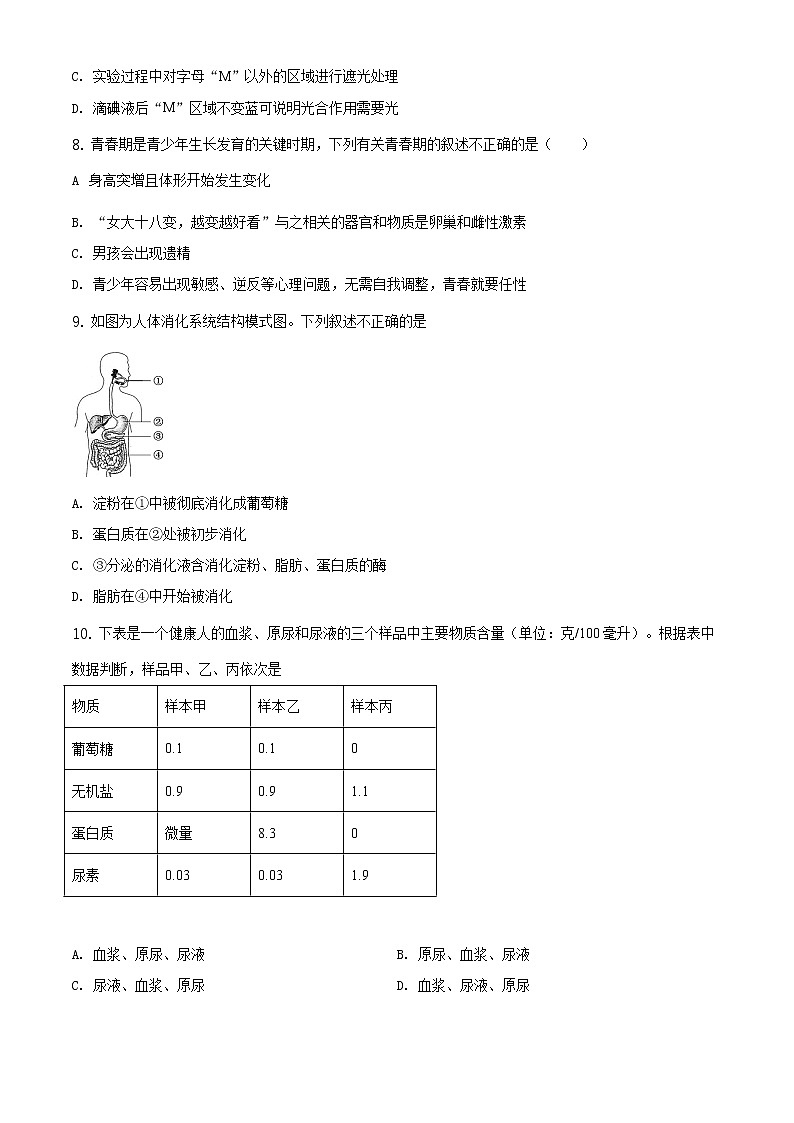 精品解析：2021年山东省聊城市东昌府区中考二模生物试题（解析版+原卷板）03