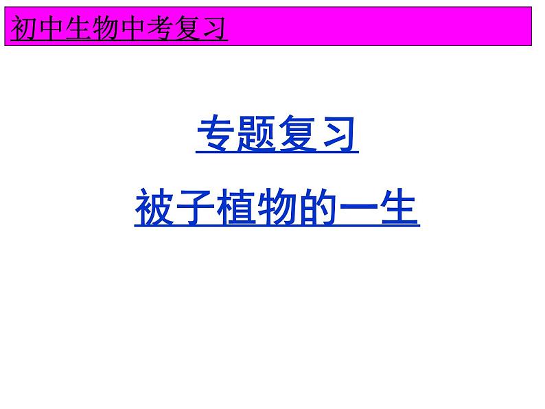 2022年生物中考二轮专题复习课件：被子植物的一生第1页