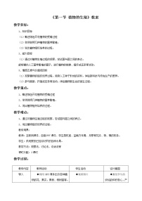 初中生物人教版 (新课标)八年级下册第一节  植物的生殖教案设计