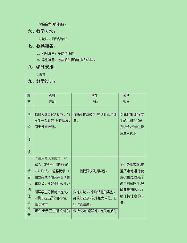《第一节 评价自己的健康状况》教案302