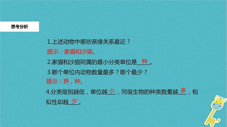 人教版生物八年级上册第六单元 根据生物的特征进行分类 6.2 从种到界  教学备课PPT课件07