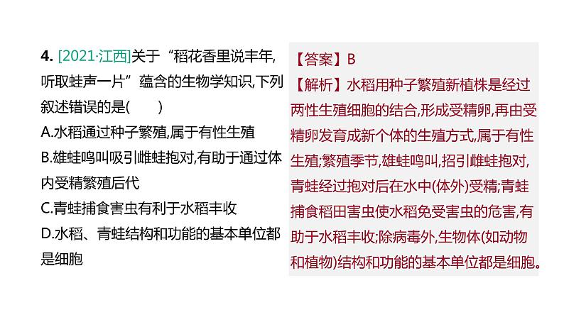 2022年江苏中考生物二轮复习课件：专题提升03生物的生殖、发育与遗传、变异05