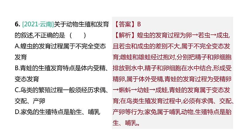 2022年江苏中考生物二轮复习课件：专题提升03生物的生殖、发育与遗传、变异07