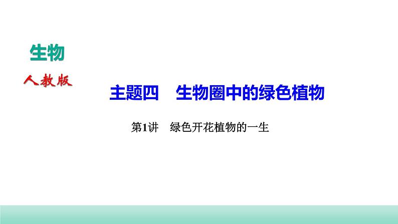 2022年中考生物二轮复习考点讲练主题四生物圈中的绿色植物第1讲绿色开花植物的一生课件（福建专用）第1页