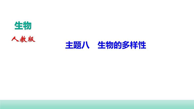 2022年中考生物二轮复习考点讲练主题八生物的多样性课件（福建专用）01