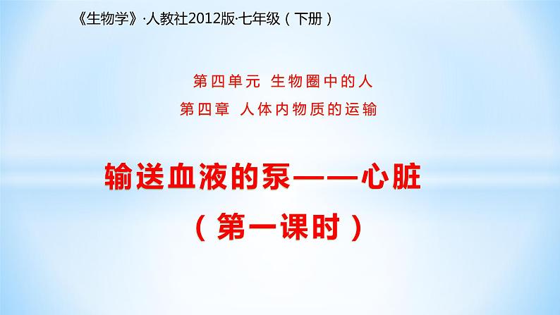4.4.3输送血液的泵——心脏课件（29张PPT）01