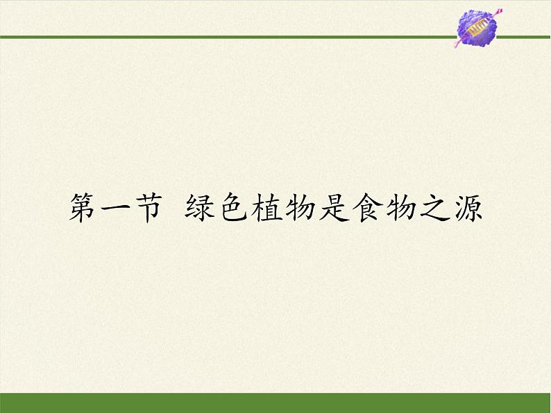 苏教版七年级生物上册 第七章 第一节 绿色植物是食物之源(5)（课件）第1页