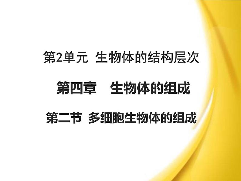 苏教版七年级生物上册 第四章 第二节 多细胞生物体的组成_（课件）第1页