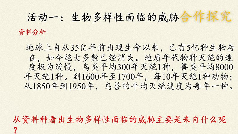 苏教版八年级生物上册 15.2 保护生物多样性的艰巨使命(1) 课件04