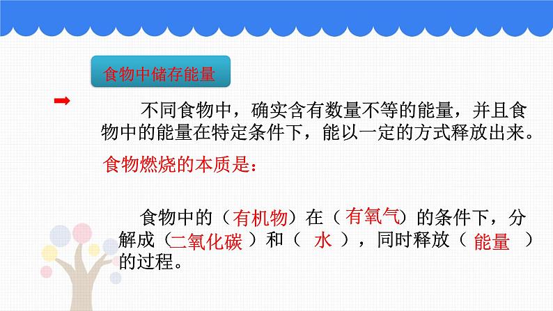 北师大版生物七年级下册第十章《人体的能量供应》3.1 食物中能量的释放  PPT教学课件07