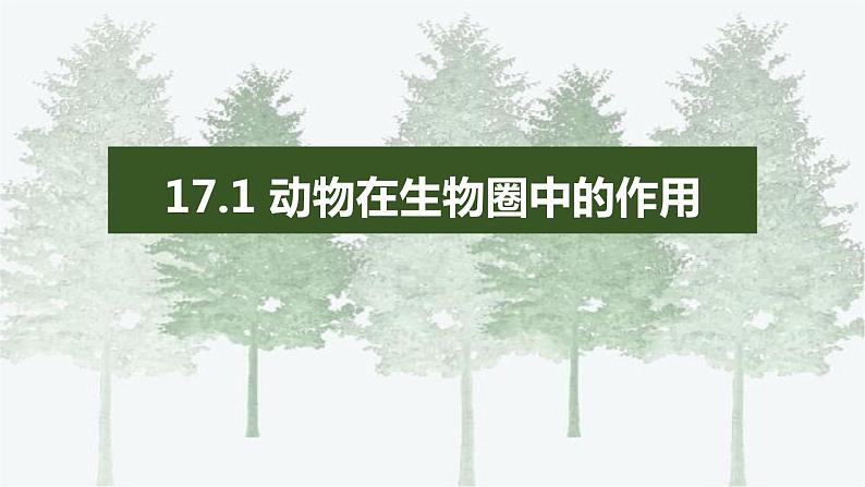 北师大版生物八年级上册第十七章《生物圈中的动物》17.1 动物在生物圈中的作用 教学PPT课件01