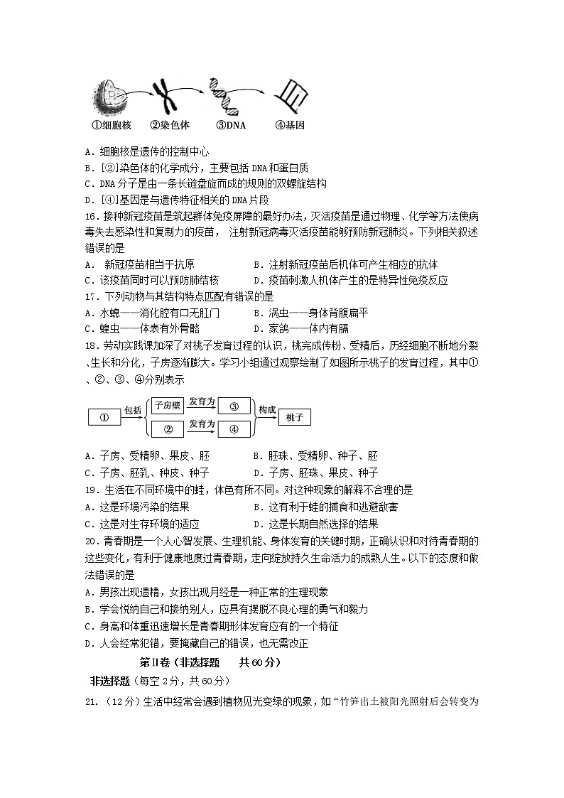 2021年山东省济宁市中考生物真题及答案03