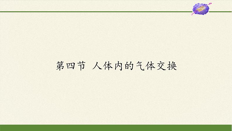 苏教版生物七年级下册 第十章 第四节 人体内的气体交换(1)（课件）第1页