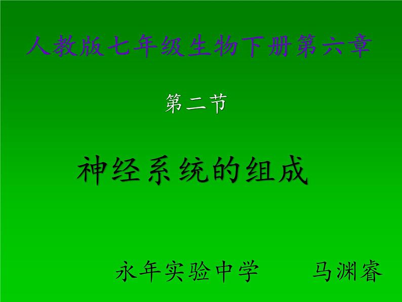 初中生物人教版七年级下册 第二节神经系统的组成 2 课件第1页