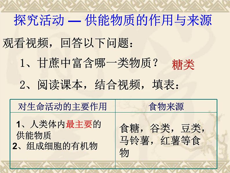 初中生物人教版七年级下册 第一节食物中的营养物质 3 课件第5页