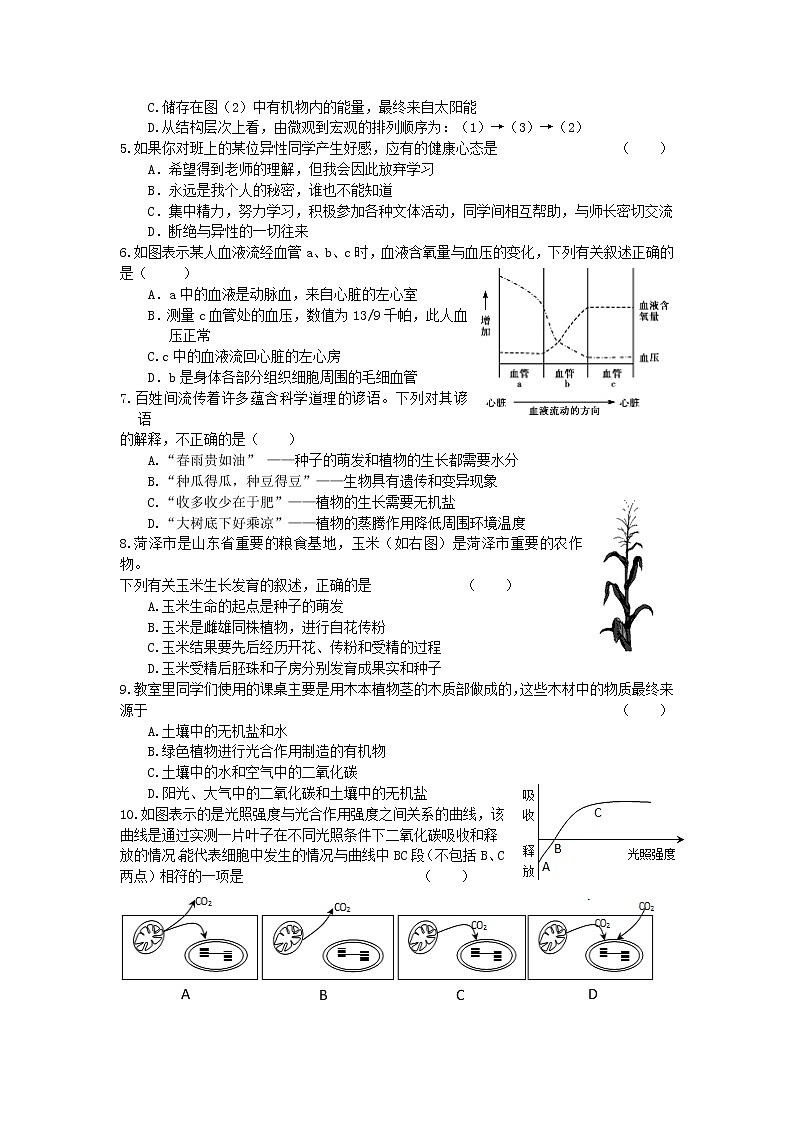 2021年山东省菏泽市牡丹区三模生物试题（word）含答案第2页