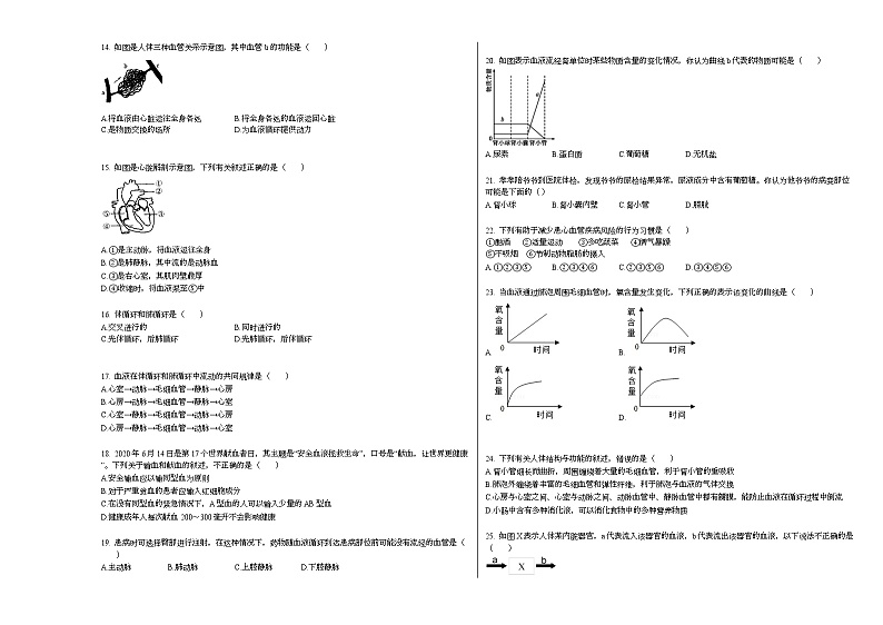 2020-2021学年山东省德州市某校初一（下）期中考试_（生物）试卷人教版第2页