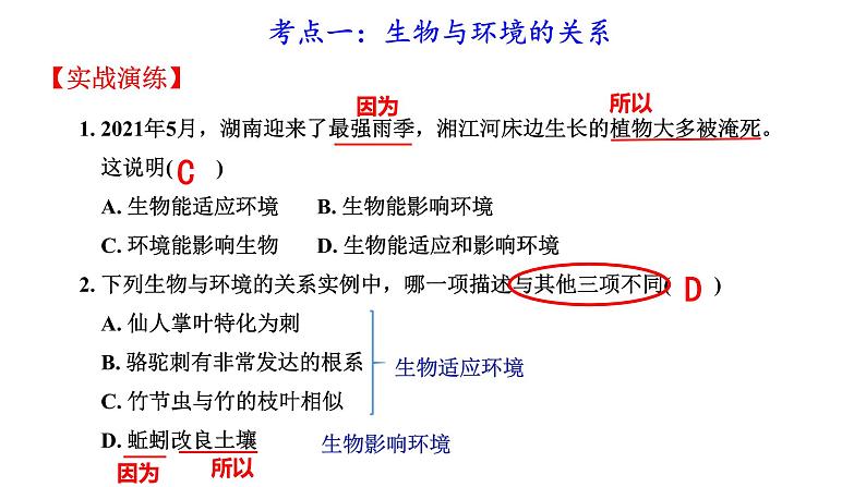 2022年人教版生物中考复习-专题一《生物与环境》课件08