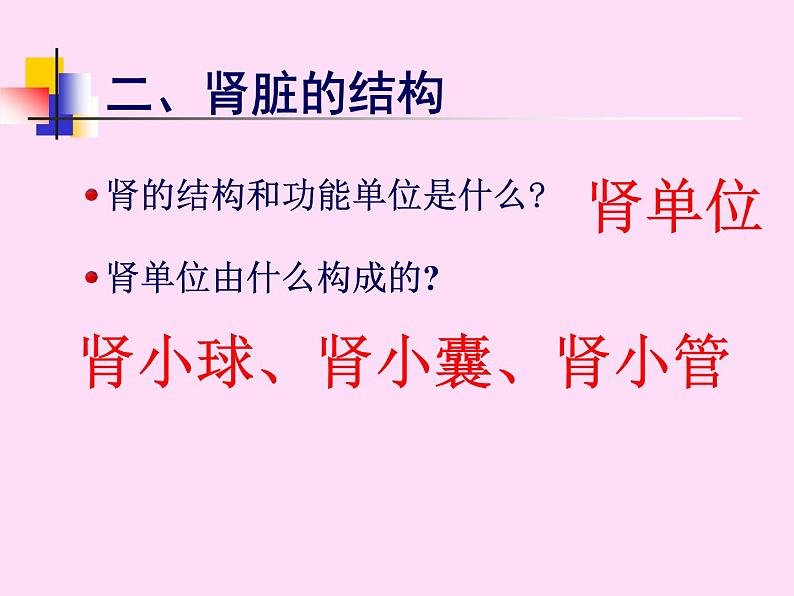 济南版七年级下册生物 4.1尿液的形成和排出 课件06