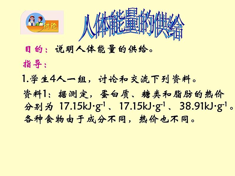 苏教版七年级下册生物 10.5人体能量的供给 课件第5页