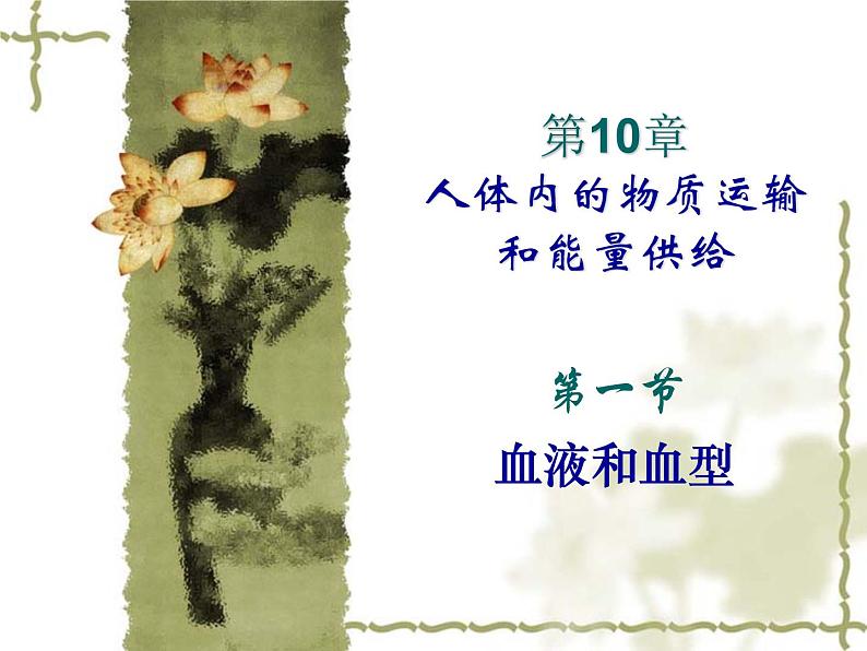 苏教版七下生物 10.1血液和血型 课件01