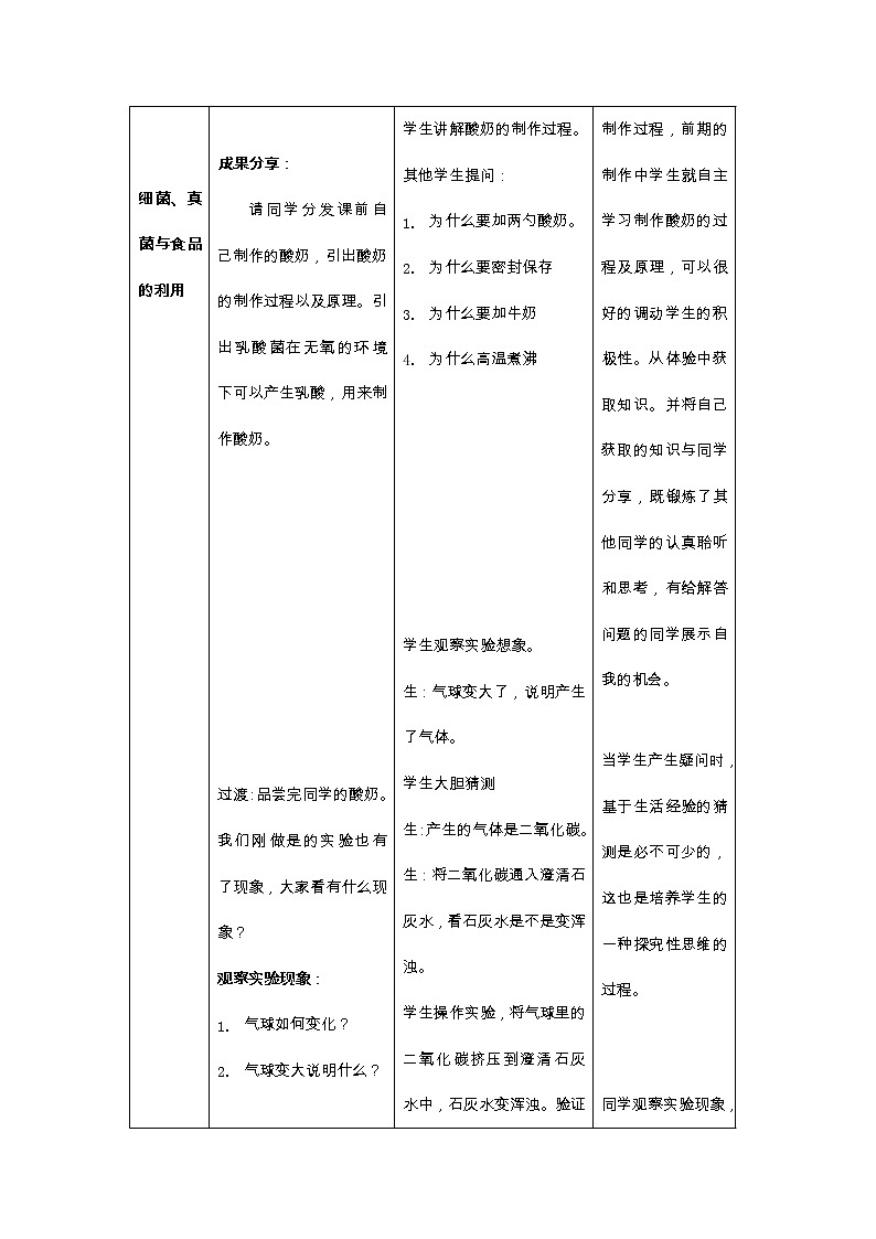 鲁科版（五四制）七年级生物 6.1.4细菌和真菌在生物圈中的利用 教案03