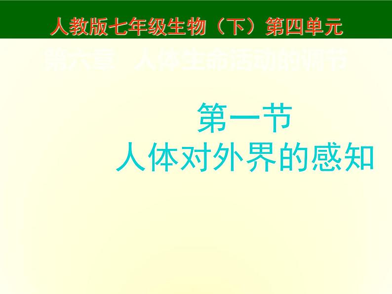 人教版七下生物  6.1人体对外界环境的感知  课件第1页