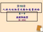 苏教版七年级下册生物 10.1血液和血型 课件