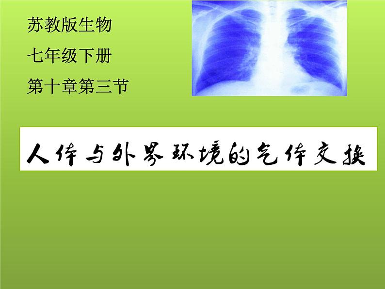 苏教版七年级下册生物 10.3人体和外界环境的气体交换 课件01