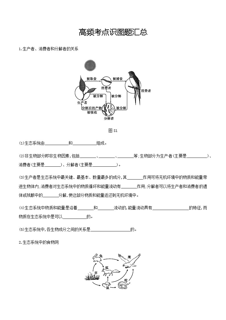 2022年中考生物总复习识图填充题专题训练第1页