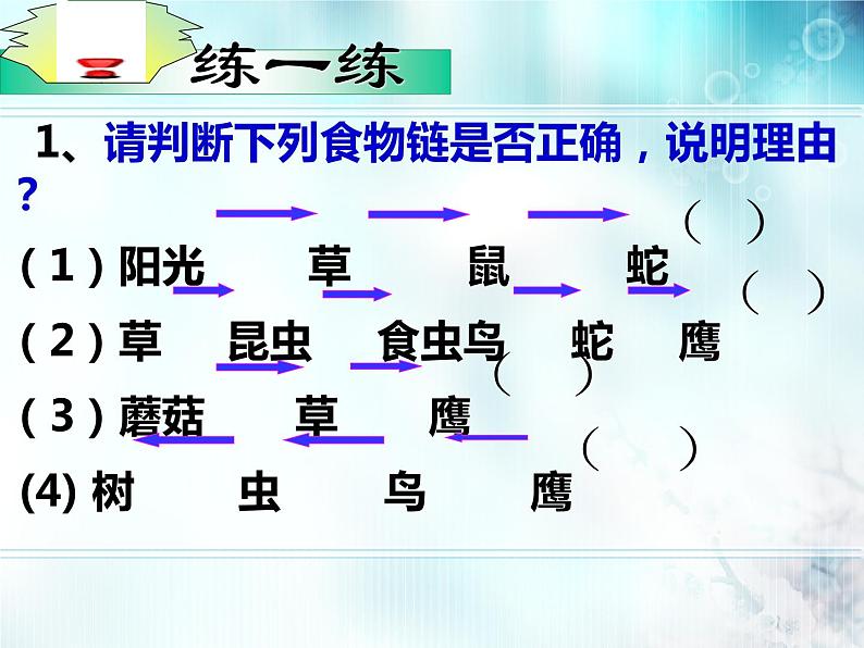 冀教版八下生物 7.2.2食物链和食物网 课件第6页