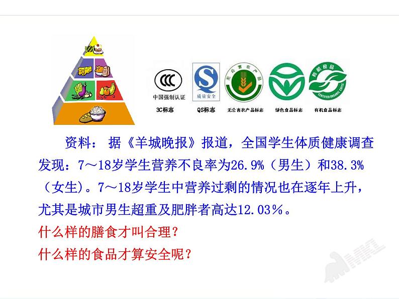 济南版七年级下册生物 1.3合理膳食与食品安全 课件03
