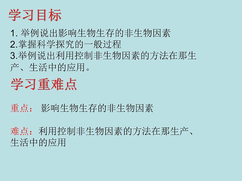 冀教版八年级下册生物  7.1.1环境对生物的影响 课件04