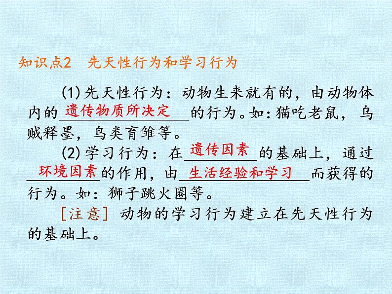 苏教版八年级生物上册 第十八章 动物的行为 复习 课件第7页