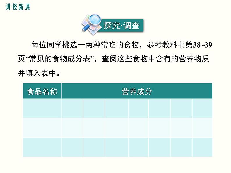 人教版 七年级下册生物第二章 第一节  食物中的营养物质 第1课时 三大有机营养物质和能量课件(共18张PPT)07