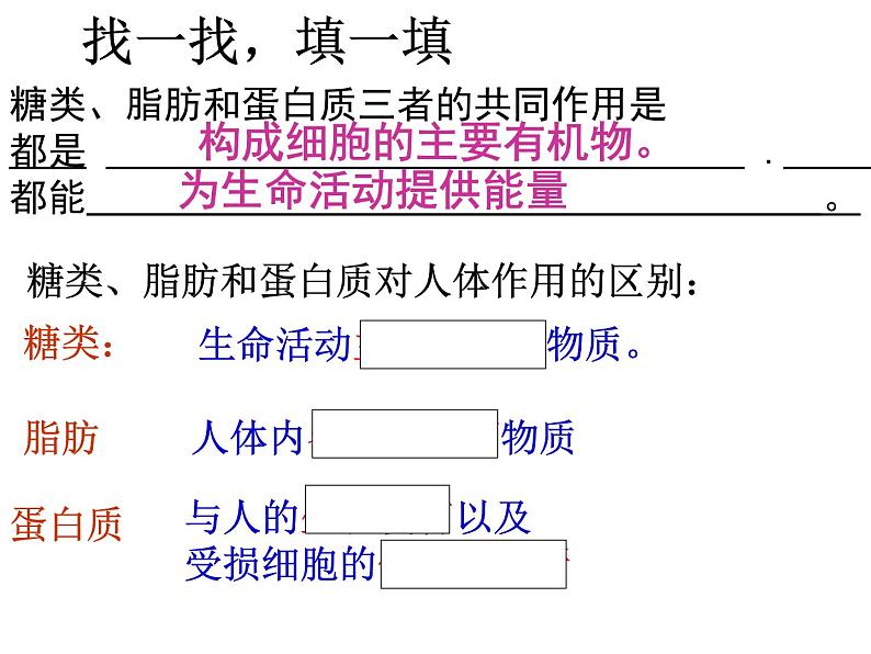 人教版七下生物 2.1食物中的营养物质 课件第8页