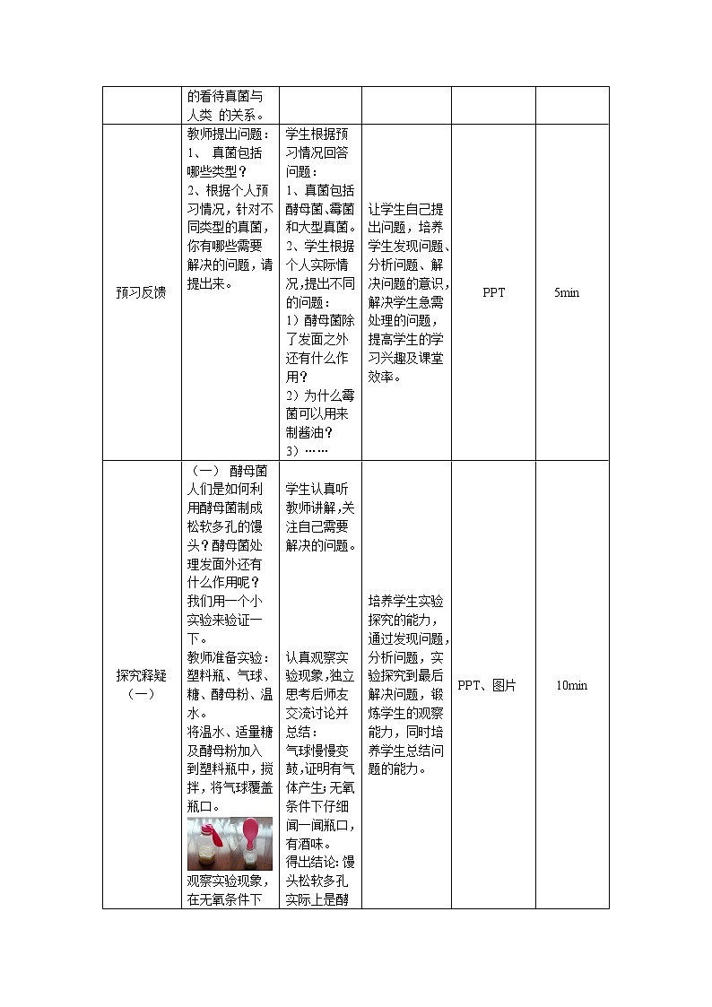 北京版8下生物 13.5真菌 教案第3页
