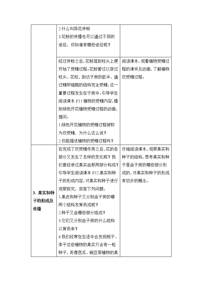 苏教版八下生物 21.2植物的有性生殖 教案第2页