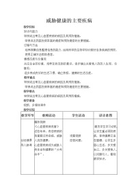 苏教版八年级下册第二节 威胁健康的主要疾病教学设计