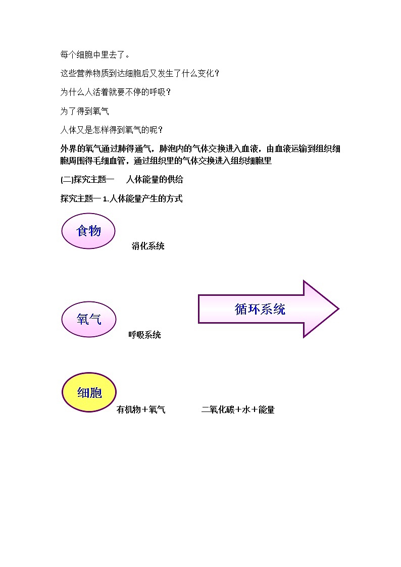 2022年苏教版七年级生物下册第10章第5节人体能量的供给教案 (1)第2页