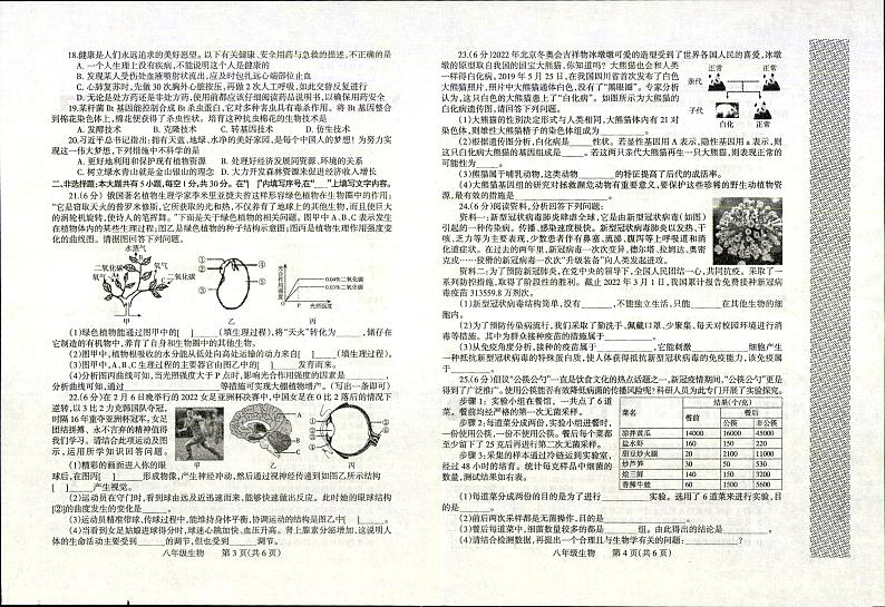2022年河南省焦作市中考一模生物试题02