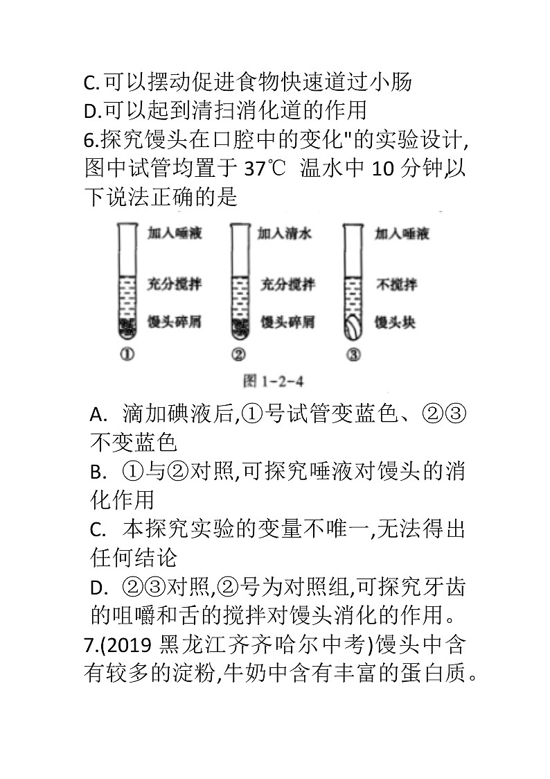 人教版生物七年级下册《消化和吸收》课件+习题02