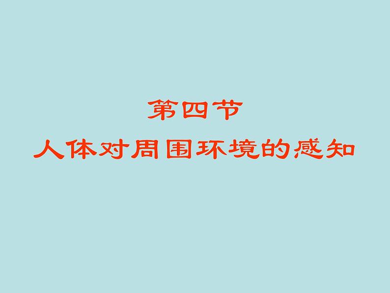 济南版七下生物 5.4人体对周围世界的感知 课件第1页