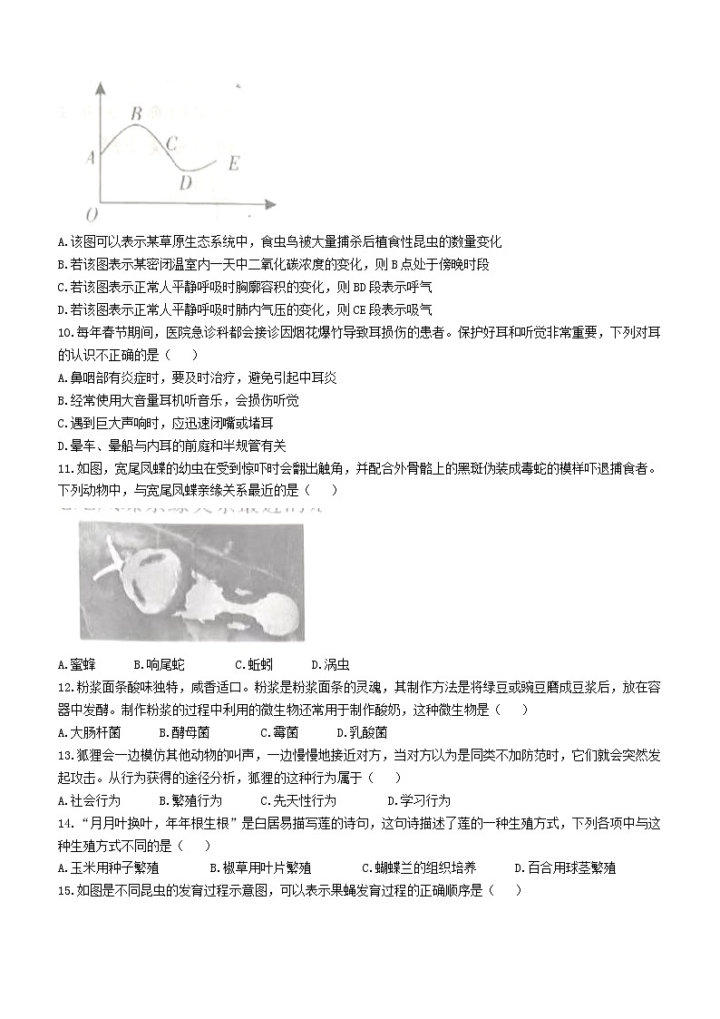 2022年河南省南阳市淅川县中考一模生物试题第3页